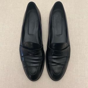 TOD’S-Smooth Italian leather black penny loafers